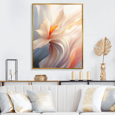 Tender Opulence Whirling White Light Blue Wave - Print