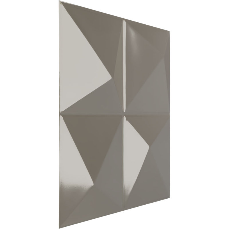 Panneau mural décoratif 3D Ellis EnduraWall 19 po x l 19 5/8 po x chrome brillant (couvre 2,67 pieds carrés)