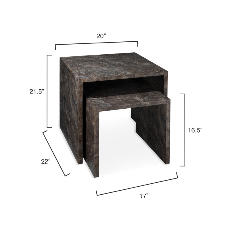 Bedford Nesting End Table, Charcoal