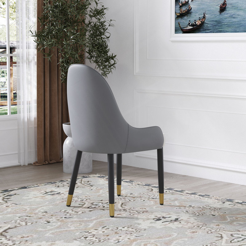 Chaise rembourrée en polyuréthane, Gris, Blanc