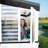 Backyard Discovery Willow 9' x 6' White Cedar Wood and Polycarbonate Walk-In Outdoor Greenhouse Kit with PowerPort