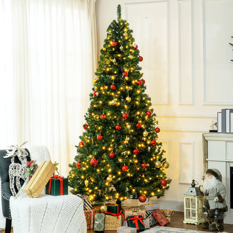 Arbre de Noël 500 pi avec 500 lumières DEL blanc chaud, extrémités de branches réalistes, arbre avec 1346 pointes et,