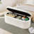 Modern Oval Storage Ottoman Bench, Upholstered Boucle Teddy Fabric End of Bed Bench, End of Bed Stool with Safety Hinge for Bedroom, Living Room-2000698049