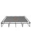 Trampoline rectangulaire 10 x 17 pi - tissu vert, acier thermolaqué noir, panier de basketball et échelle avancée