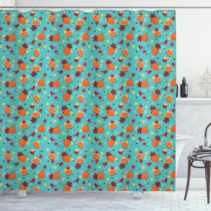 Shower Curtain with Hooks Included, 75" H x 69" W