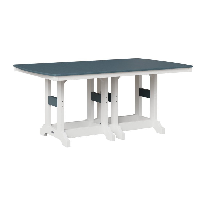 Table de bar rectangulaire Berlin Garden Garden Classic, H 35,5 po x l 72 po x P 44 po, Ardoise / blanc