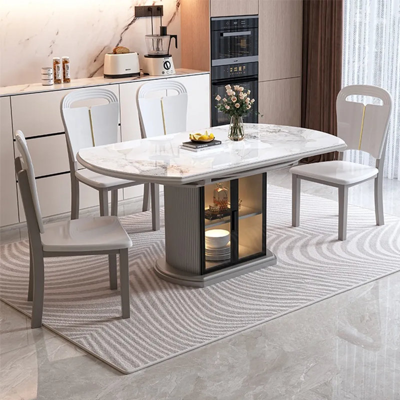 Table de salle à manger extensible moderne pour 4 personnes, H 29,50 po x L 59,05 po x l 59,05 po