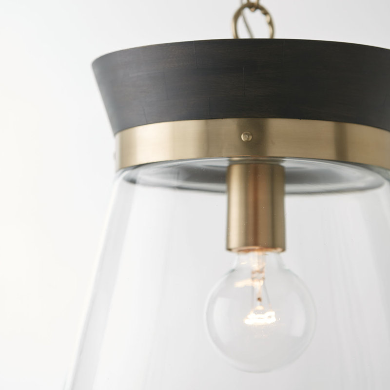1 - Light Black/Matte Brass Cone Pendant