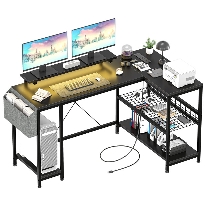Laurenmarie Computer Table, Black, Black