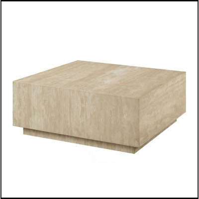Table basse beige en travertine