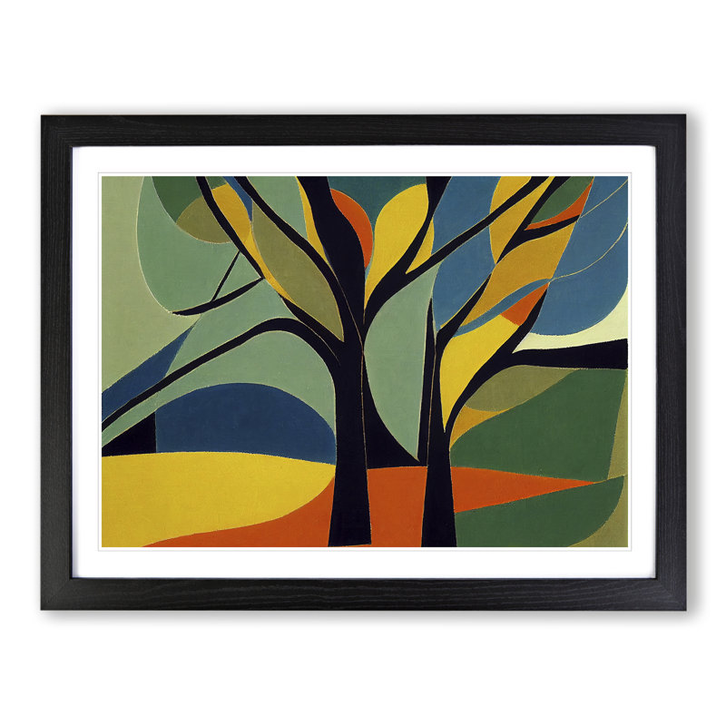 Awesome Abstract Trees - Framed Print, Black, 46cm H x 64cm W x 2cm D