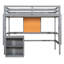 Lit mezzanine simple avec bureau et tableau d'écriture gris - Créez une solution de rangement pratique à 2 tiroirs pour une chambre à coucher élégante-121022334-121022333