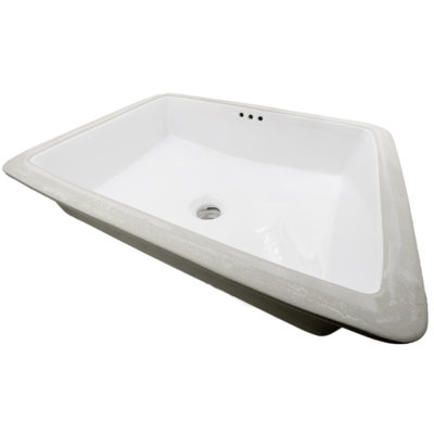 Novatto 20.5'' White Porcelain Rectangular Bathroom Sink with Overflow