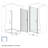 36"x 72" Pivot Shower Door, Matte Black Aluminum Frame, Half Frame ,1/4"(6mm) Tempered Glass Explosion Proof Film