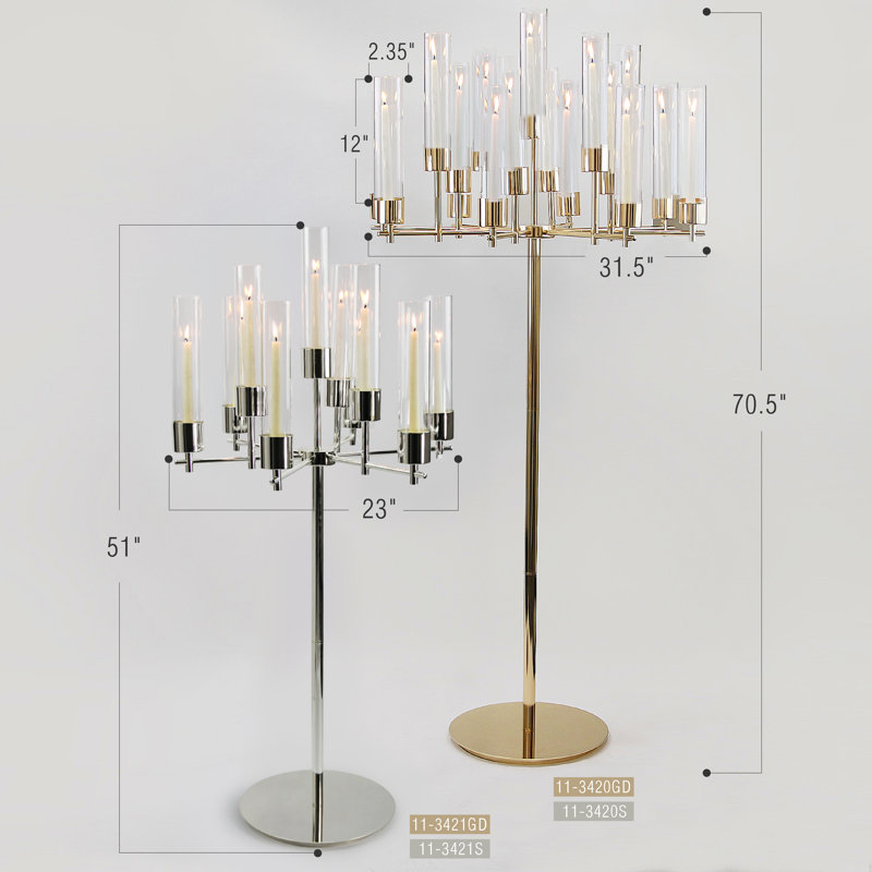 17-Arms Grand Floor Candelabra, Silver