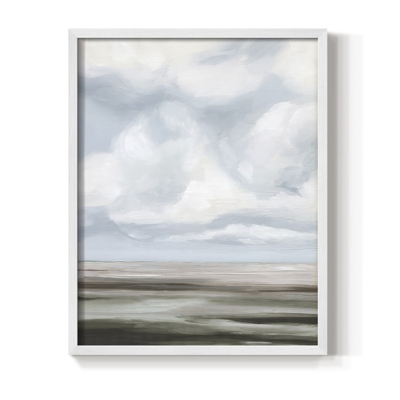 «Dilutes Plains I», reproduction encadrée - bois massif, H 30 po x l 24 po, Blanc