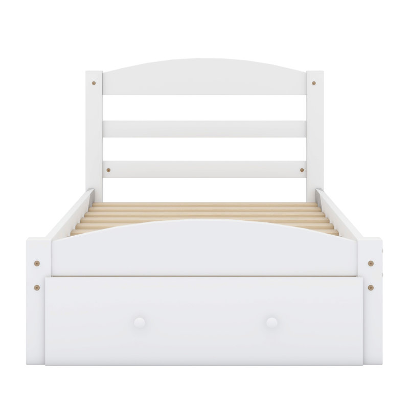 Gloriana Twin Low Profile Storage Platform Bed, White