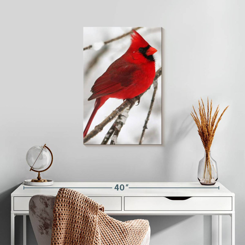 Brampt Birch Tree And Cardinal, 24" H x 16" W