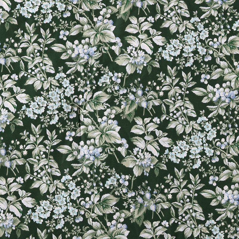 Bramble Floral Green Cotton King Duvet Cover Set