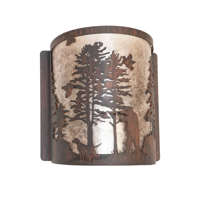 8" Wide Quail Hunter W/Dog Wall Sconce