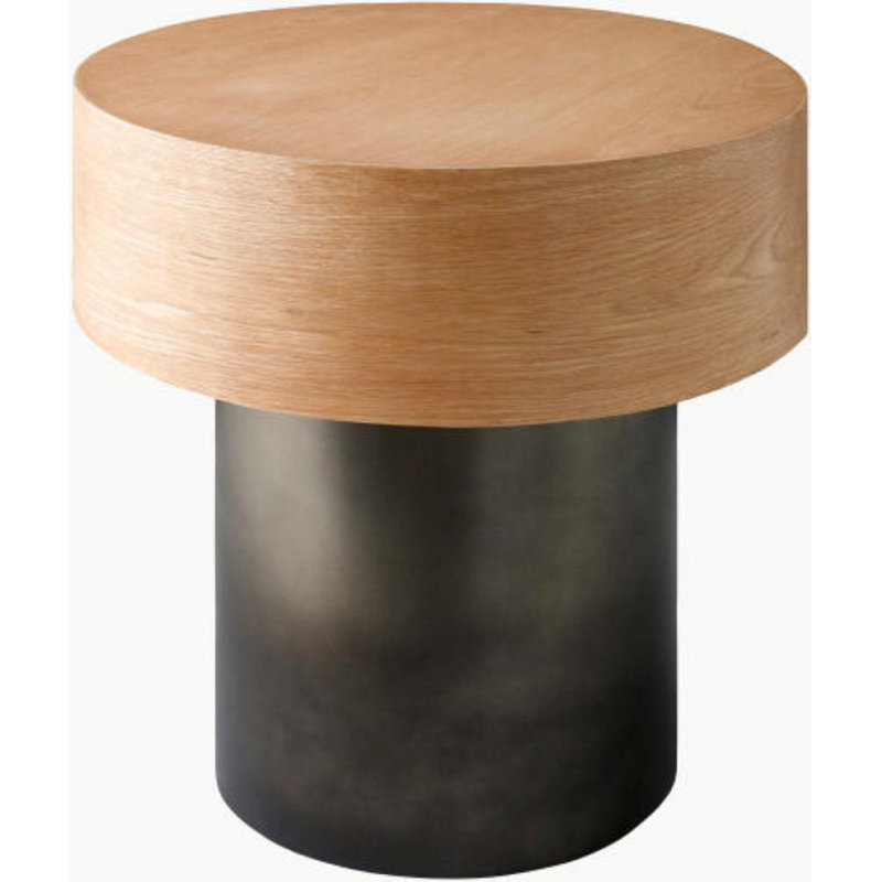 Shatay Modern End Table, Gold/Black, Dark Brown Wood