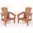 4PCS Solid Wood Garden Chair w/ High Backrest Wide Armrests & Contoured Seat