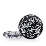 Set of 4 Black Swirl Appetizer Plates
