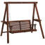 Balancelle d'extérieur 2 places avec support et tables d'appoint pour le jardin