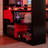 Full Size Wood Loft Bed With Power Outlet & USB/Type-C Ports, Integrated Cable Management, And RGB Light, Red-167161701
