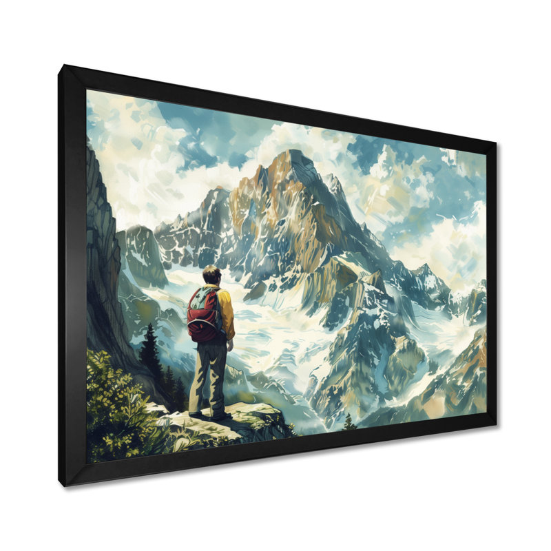 Montagne en montagne, randonnée en Alaska II - Randonnée, art mural, Toile encadrée noire simple, H 12 po x l 20 po x P 1 po