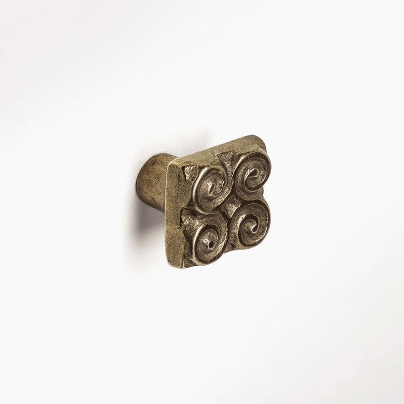 Pinwheel Bronze Square Knob, Traditional Bronze