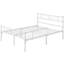 Minimalist Metal Slatted Bed Platform with Arrow Design Headboard-101248772-101364235