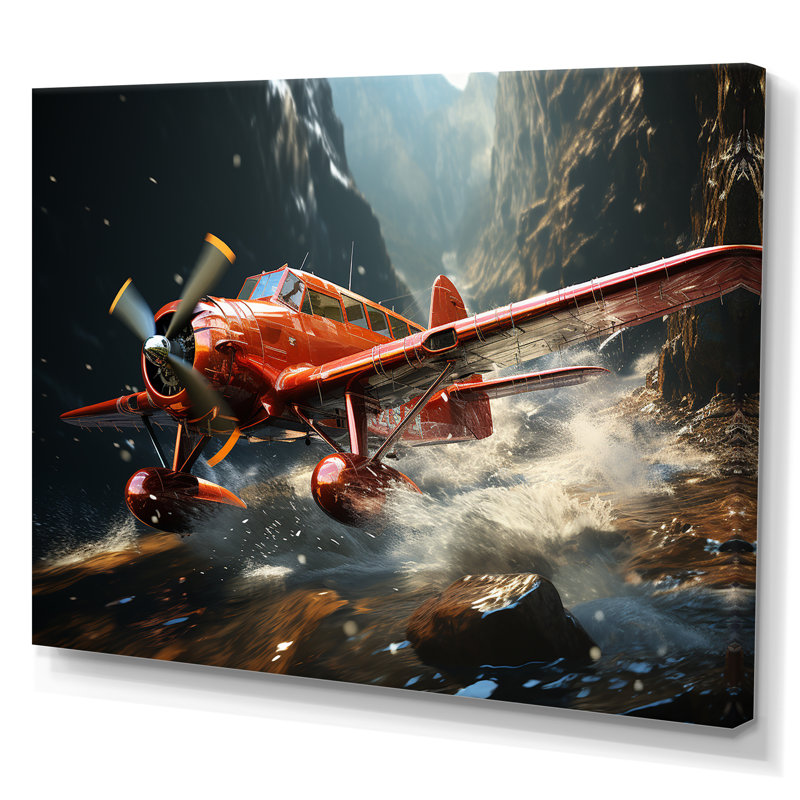 An Blur Plane In Flight - Plane Wall Art Living Room, Toile tendue, H 16 po x l 32 po x P 1 po