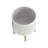 8" CHEVRON PLANTER W/ WOOD STAND, BEIGE