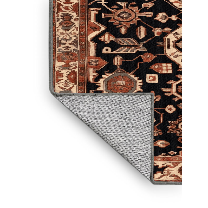 Tapis brun turc lavable à la machine, Rectangulaire 8 pi x 12 pi