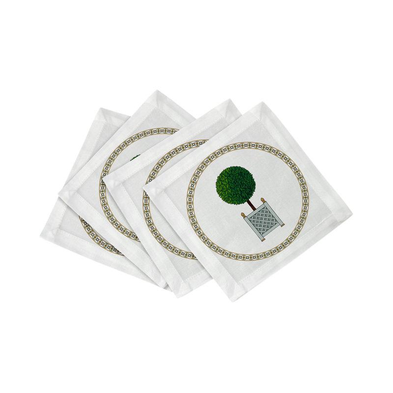 Timothy Corrigan Parterre Topiary Cotton Sateen Cocktail Napkins