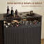 Armoire-bar 53 po avec espace pour réfrigérateur - Buffet cannelé avec support à vin et rangement, mini armoire moderne pour cuisine, salle à manger, salon