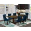 L'ensemble de cuisine 7 pièces contient une table de salle à manger rectangulaire avec rallonge amovible et 6 chaises rembourrées en tissu de polyester, patiné Jacobean-2146633482