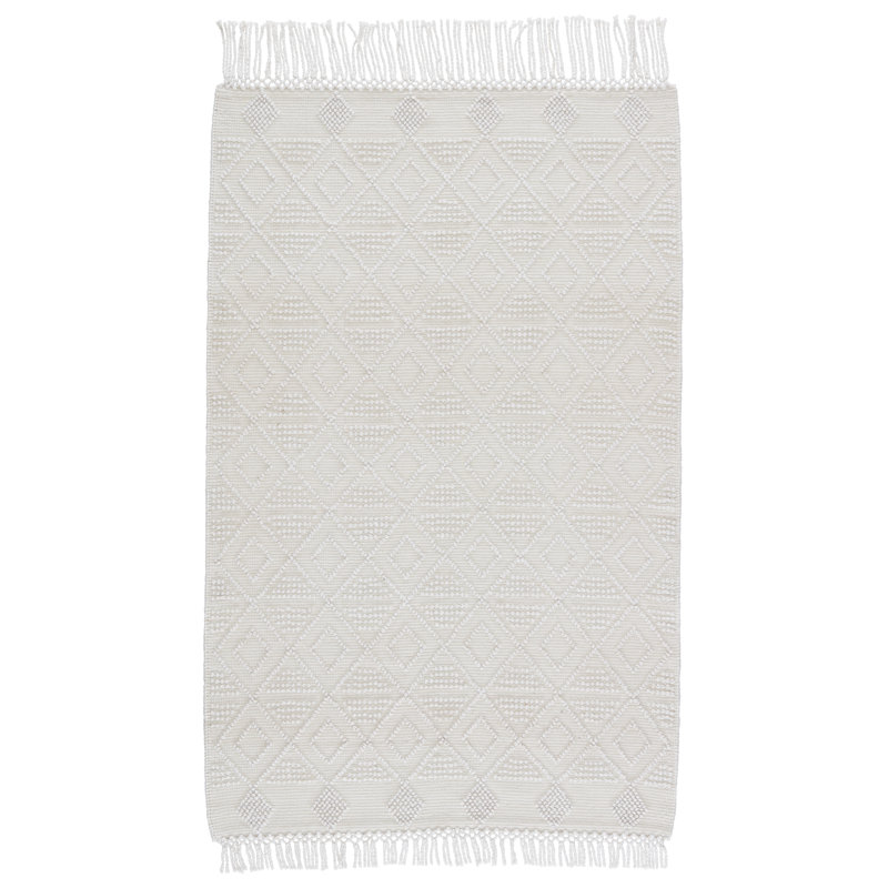 Giordano Geometric Area Rug in White/Ivory, Rectangle 9' x 12'