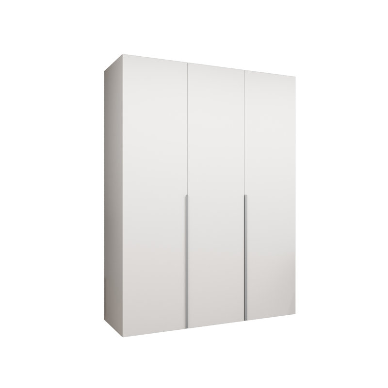 Manufactured Wood Wardrobe, white matt + handles: cashmere