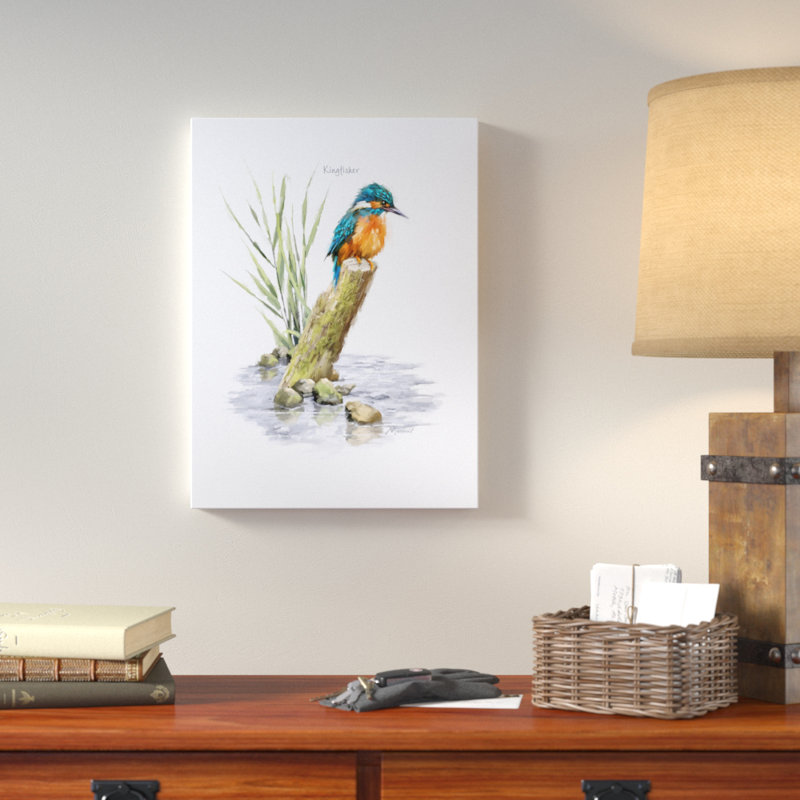 « kingfisher », reproduction d’impression sur toile tendue, H 19 po x l 14 po x P 2 po