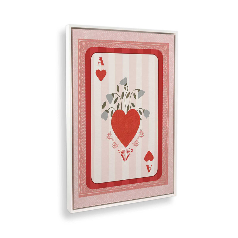 Ace floral, Blanc opaque, Impression dans un cadre flottant sans passe-parto, H 18,75 po x l 12,75 po