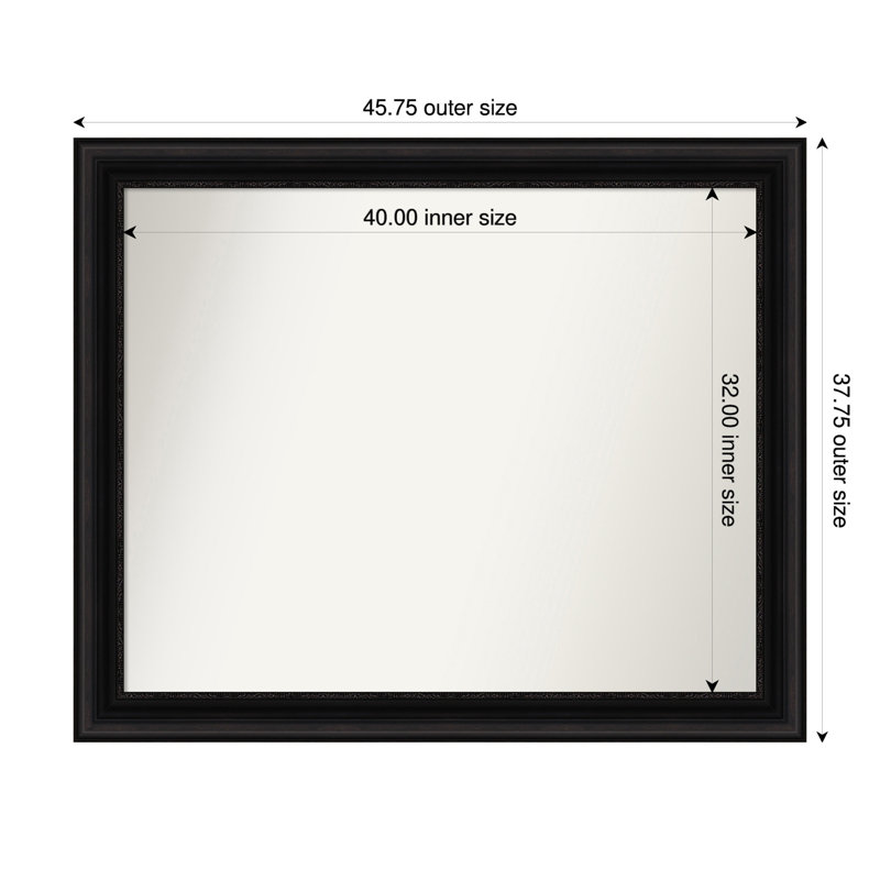Miroir mural Senaiya, Rectangle, 37,75 po x 45,75 po