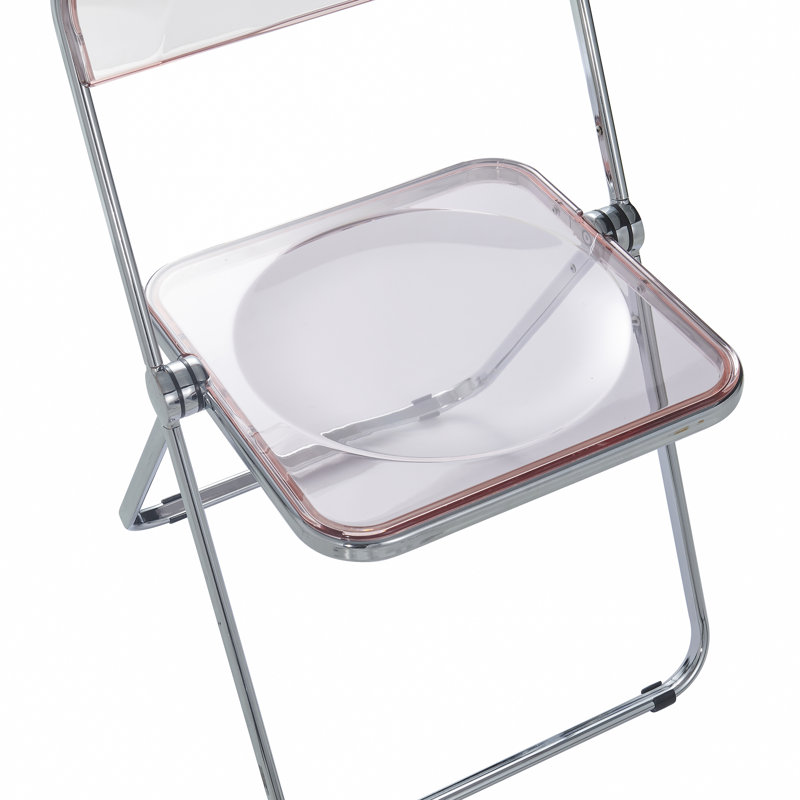 Chaise d'appoint pliante en acrylique Birgitta, Rose