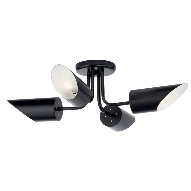 Luminaire directionnel Spoutnik 4 lumières 28 po Brina, Noir