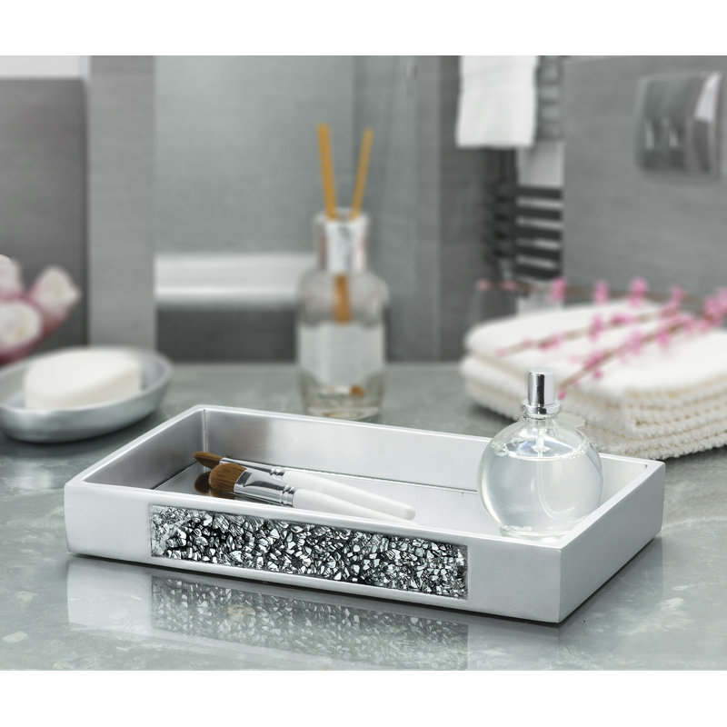 Silver Mosaic Bathroom Tray
