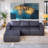 Boneless Modular Vacuum-Compressed Dark Gray Sofa