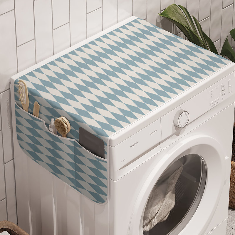 East Urban Home Muted Colours Washing Machine Organizer Pack of 2 47" x 18.5" Pale Slate Blue Eggshell
