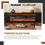 Console télé 70,87 "Mid-Century avec 2 tiroirs et foyer électrique encastré-1805456383