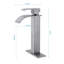 Robinet de salle de bain à poignée simple avec bec cascade et bonde escamotable, sans trop-plein, nickel brossé, acier inoxydable, traitement antirouille, débit d'eau stable, installation simple pour évier sans trop-plein